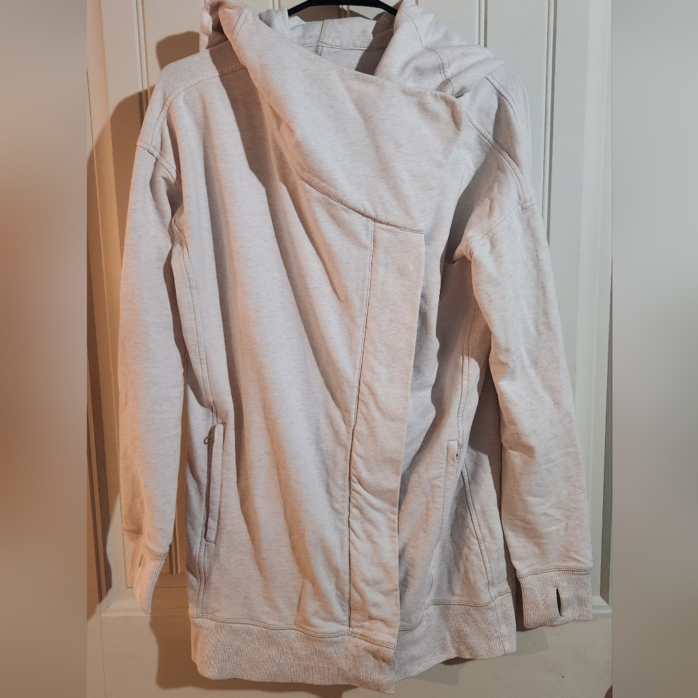 Lululemon Long Zip Up In Light oatmeal Color